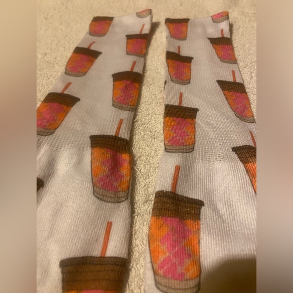 Dunkin Donuts Coffee Crew Socks Adult Large - Picture 3 of 4